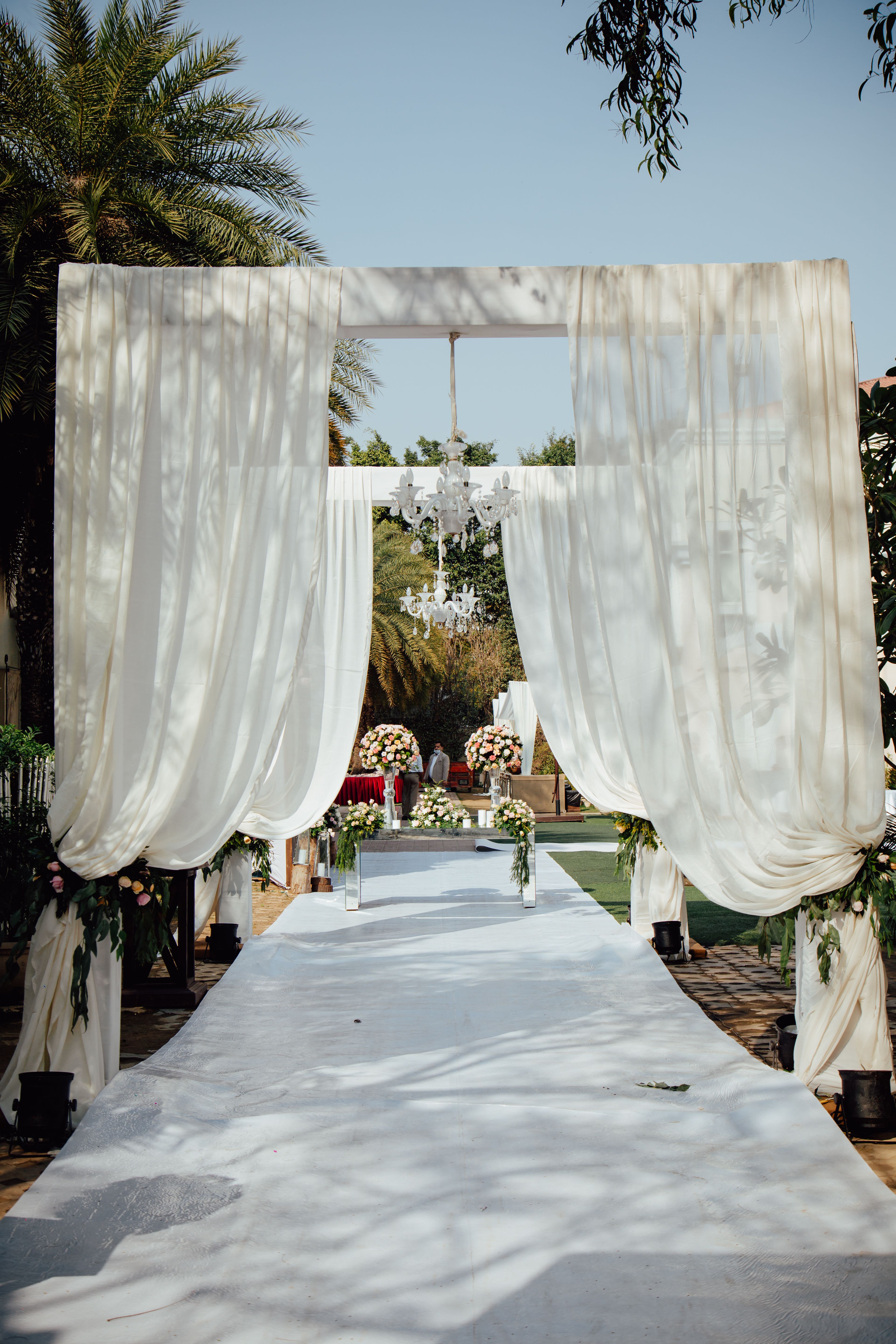 Wedding venue at sunset